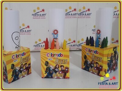 Caixinha para kit colorir cubo - Vingadores