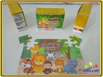 Quebra cabeça 15 peças - Safari