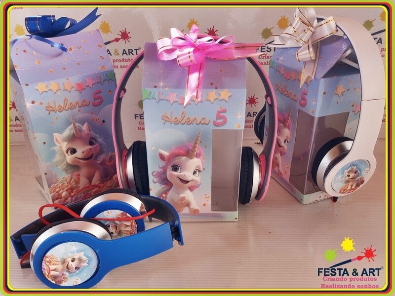 Fone de ouvido Personalizado - Unicórnio