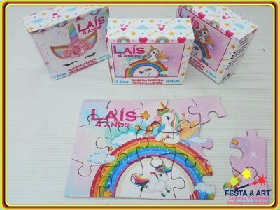 Quebra cabeça 15 peças - Unicornio