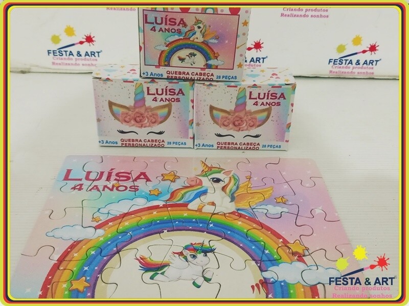 Quebra cabeça 28 peças -Unicornio