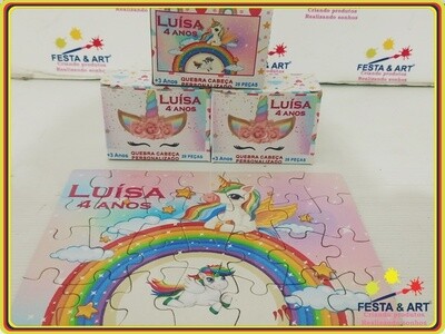Quebra cabeça 28 peças -Unicornio