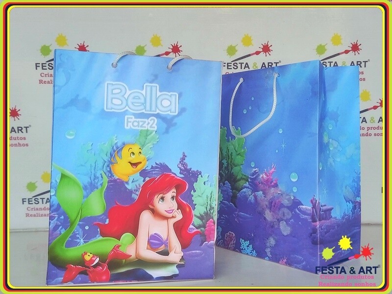 Sacola Personalizada  21 x8x15 cm  - Pequena Sereia