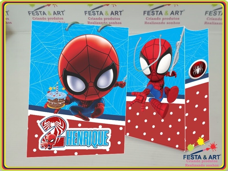 Sacola Personalizada  21 x8x15 cm - Homem aranha