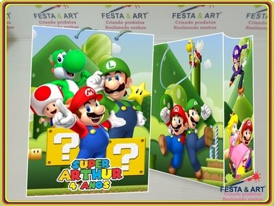Sacola Personalizada  21 x8x15 cm - Super Mario