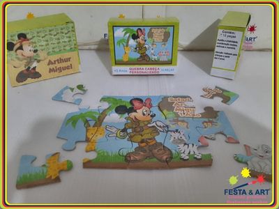 Quebra cabeça 15 peças - Minnie safari