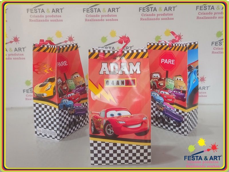 Mini Sacola de Papel - Carros