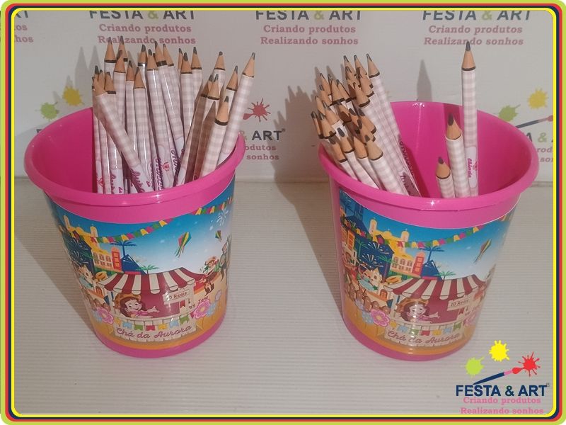 Kit 30 lápis + Baldinho -Arraiá
