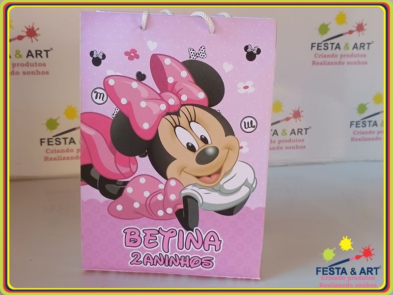 Sacola Personalizada  21 x8x15 cm  - Minnie