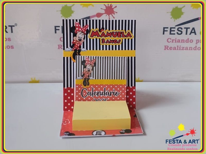 Calendário de mesa com Post It - Minnie