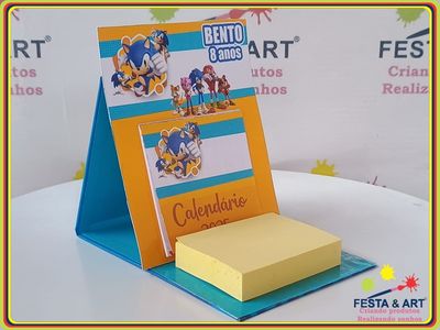 Calendário de mesa com Post It - Sonic