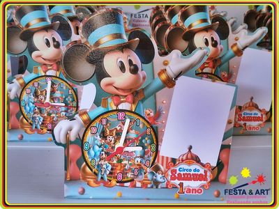 Relógio Porta Retrato - Mickey circo