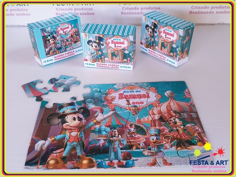 Quebra cabeça 28 peças - Mickey circo