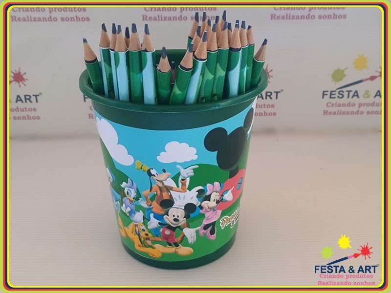 Kit 30 lápis + Baldinho - Turma do Mickey