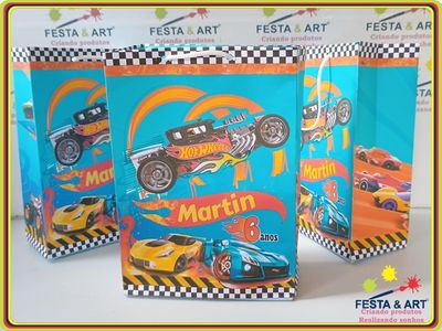 Sacola Personalizada  21 x8x15 cm  - Hot Weels