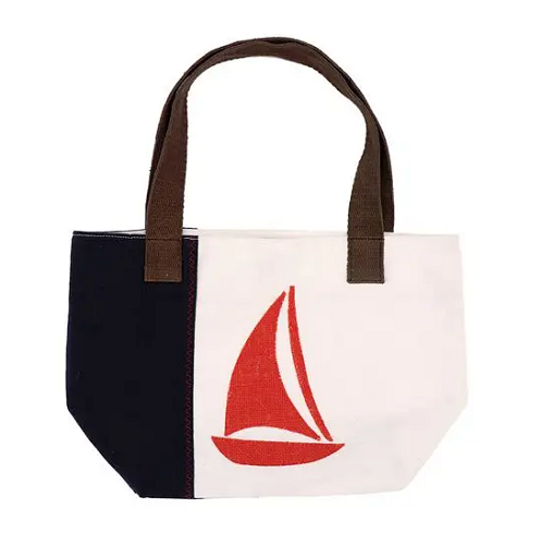 Tote - Small Red, White & Blue Sailboat