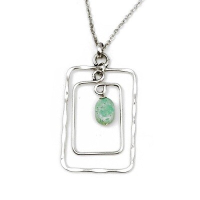 Necklace - Antiqued Silver Stone Amazonite