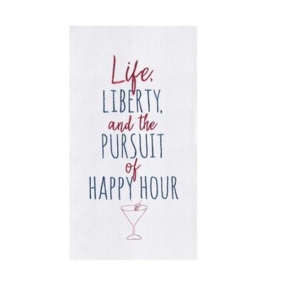 Tea Towel - Life, Liberty and the Pursuit of Happy Hour