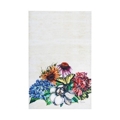 Tea Towel - Butterfly & Colorful Flowers