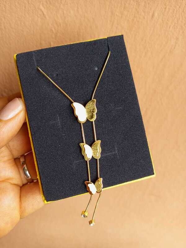 Butterfly Strips Necklace (Gold)