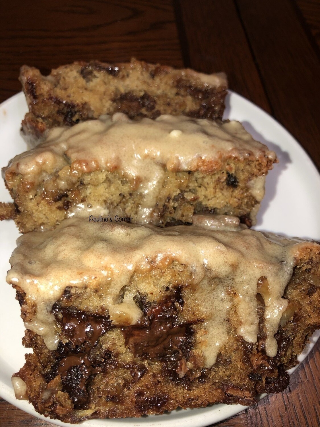 Chocolate Chip Banana Bread With Brown Sugar Glaze