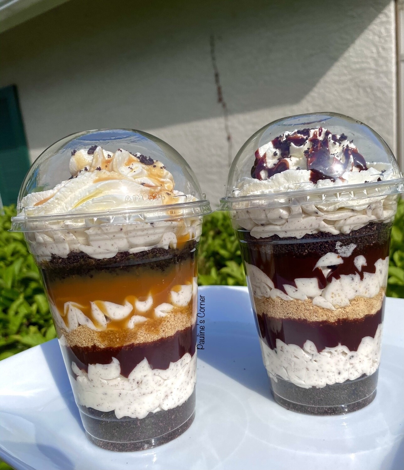 Caramel Oreo/Chocolate Fudge Cheesecake Cups