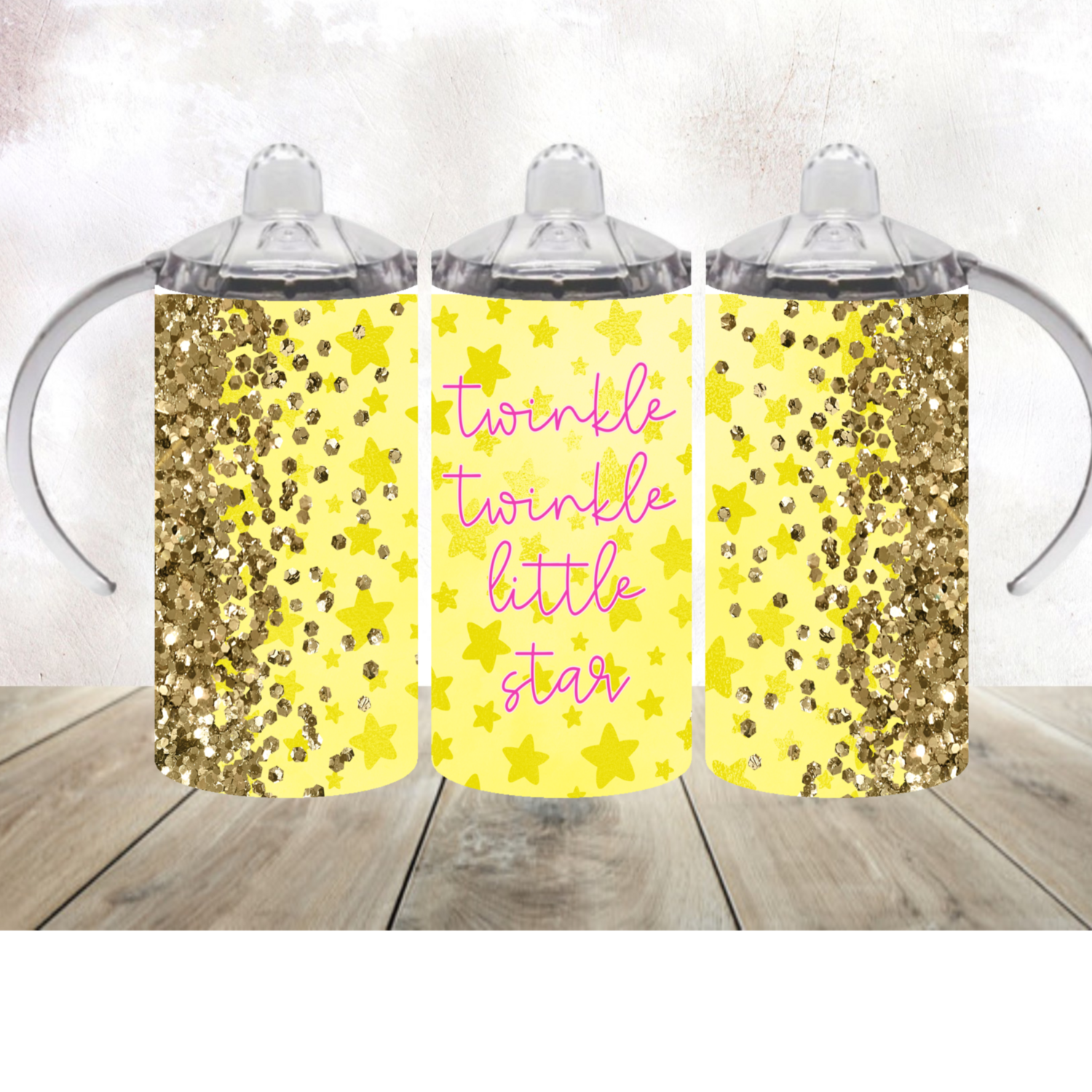 12oz Sippy Twinkle Little Star Tumbler w/ Straw, Sippy lid &amp; Reg Lid