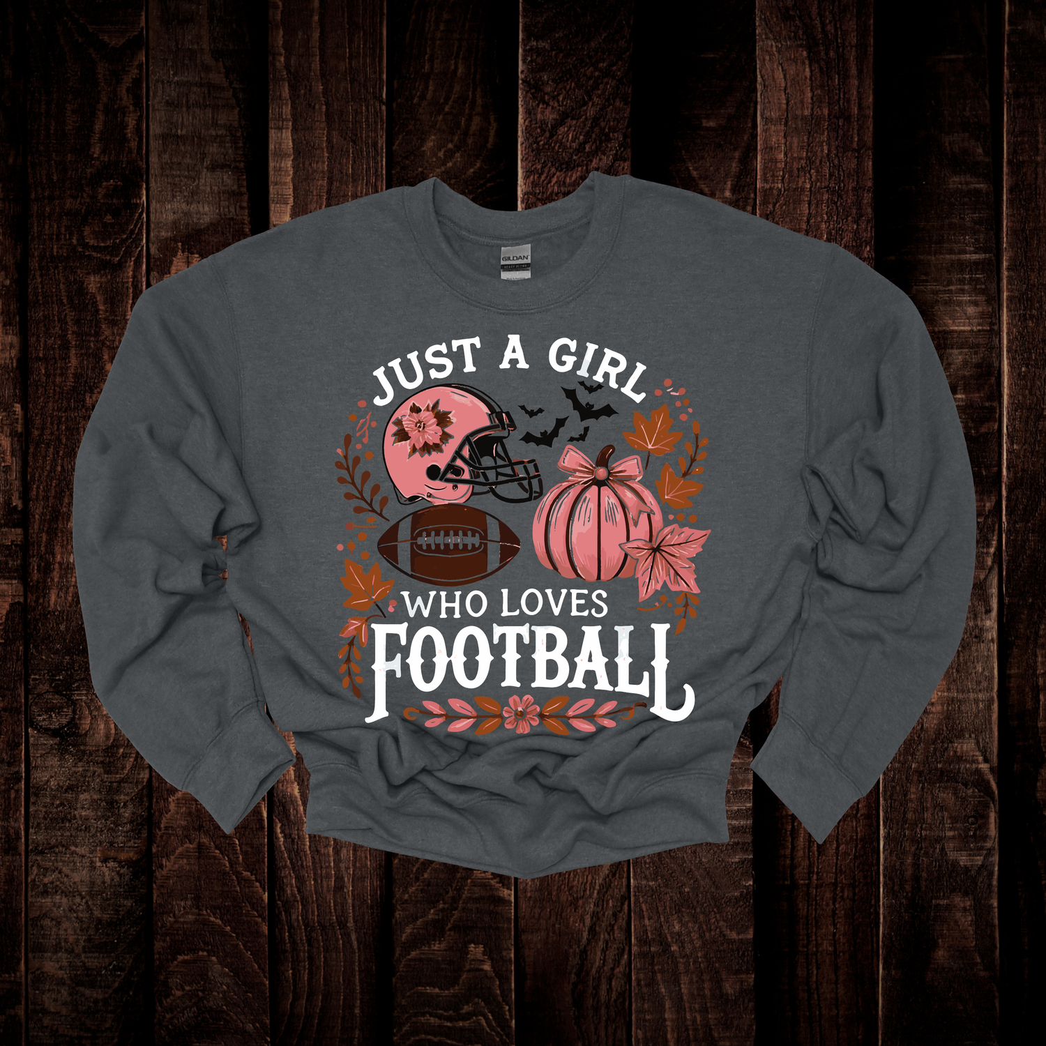 Girl Who Loves Football Crew Neck Sweatshirt