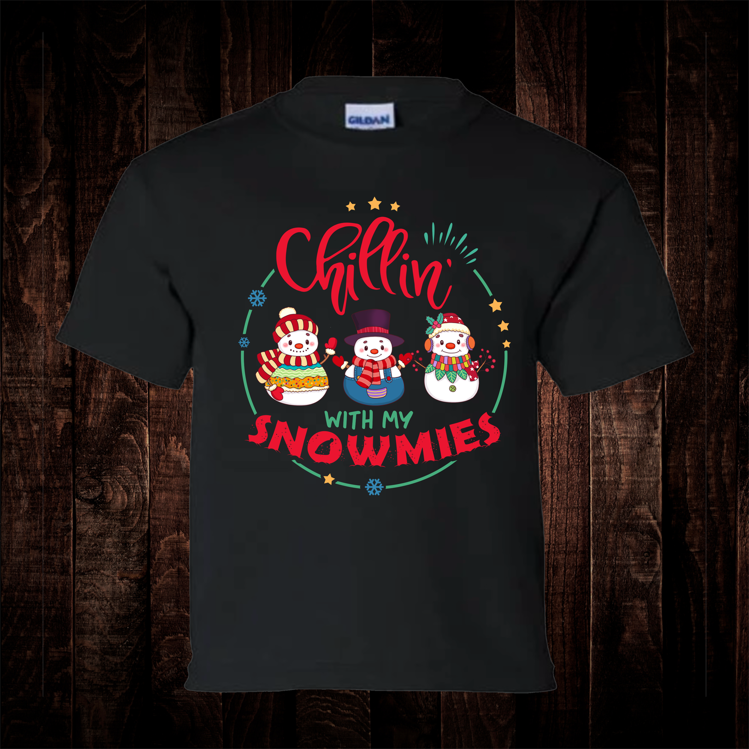 Kids/Toddler Chillin With My Snowmies  Sleeved T-Shirt