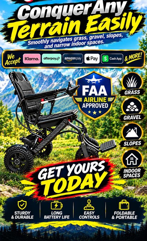 Lightweight Electric Wheelchair Foldable, Travel Power Chair for Adults FAA   AIRLINE   APPROVED  rate ★★★★ 48-Hrs to 7-Days Free Delivery.. SCAN THE QR CODE TO PAY INSTANTLY.