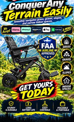 Lightweight Electric Wheelchair Foldable, Travel Power Chair for Adults FAA   AIRLINE   APPROVED  rate ★★★★ 48-Hrs to 7-Days Free Delivery.. SCAN THE QR CODE TO PAY INSTANTLY.