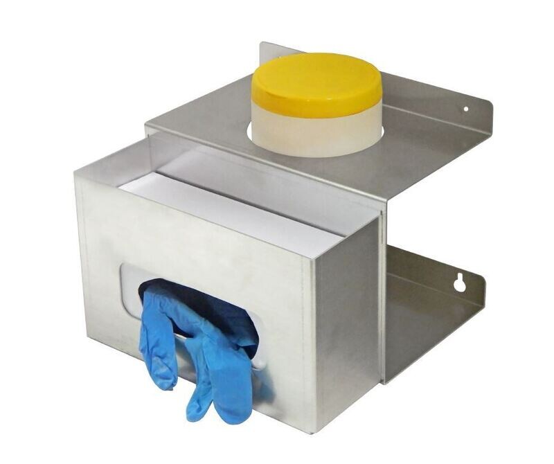 Single Glove & Cleaning Wipe Dispenser
