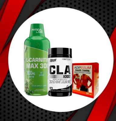 Combo - PLabs L-CARNITINE 3,000 + NUTREX CLA 2,000 + ADIPESSUM CF