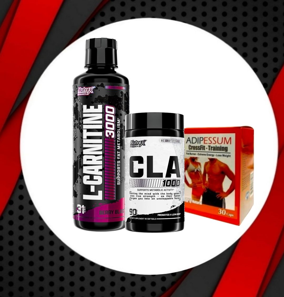 Combo - Nutrex L-CARNITINE 3,000 + Nutrex CLA 1,000 + ADIPESSUM CrossFit