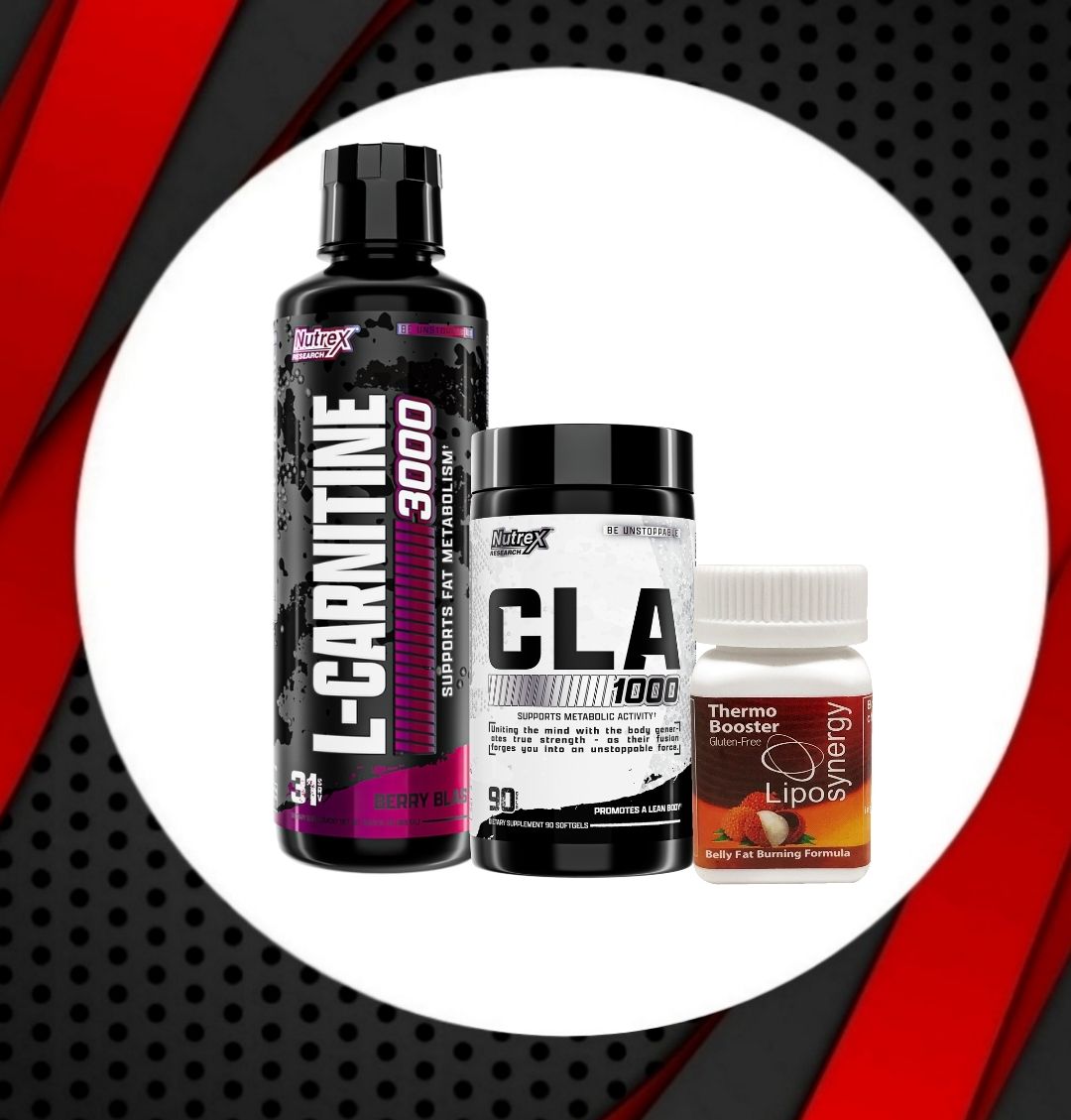 Combo - Nutrex L-CARNITINE 3,000 + Nutrex CLA 1,000 + LIPOSYNERGY