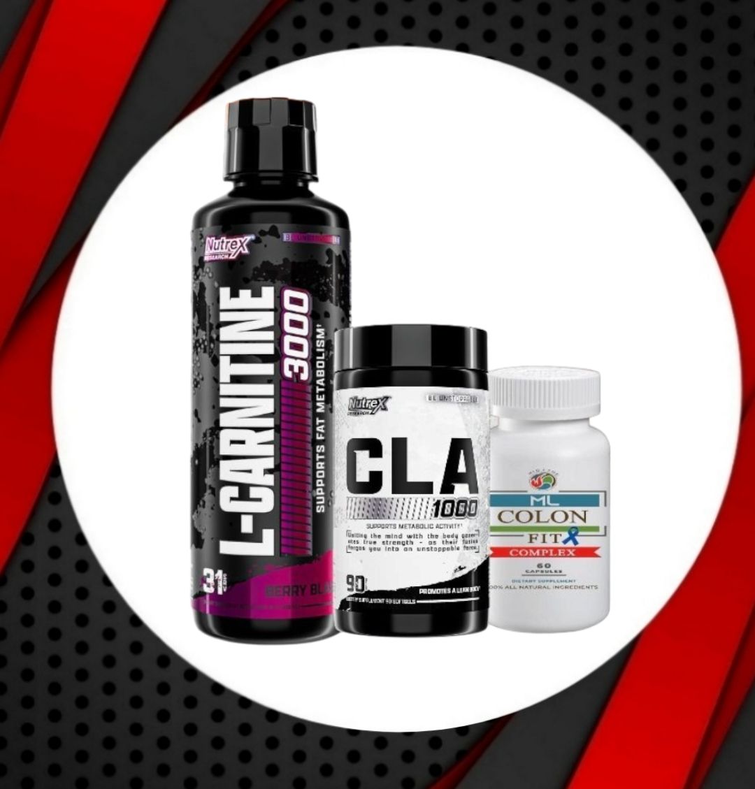 Combo - Nutrex L-CARNITINE 3,000 + Nutrex CLA 1,000 + COLON FIT
