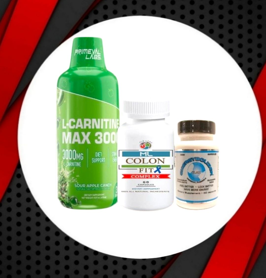 Combo - PLabs L-CARNITINE 3,000 + COLON FIT COMPLEX + ENERGYBOLIZER