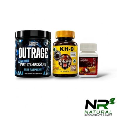 Combo - Nutrex OUTRAGE + KH-9 MULTIVITAMIN + LIPOSYNERGY