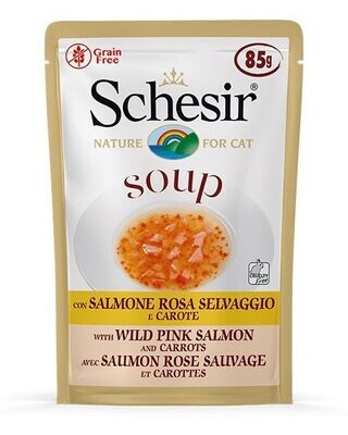 Schesir Cat Soup con salmone rosa e carote 85 gr
