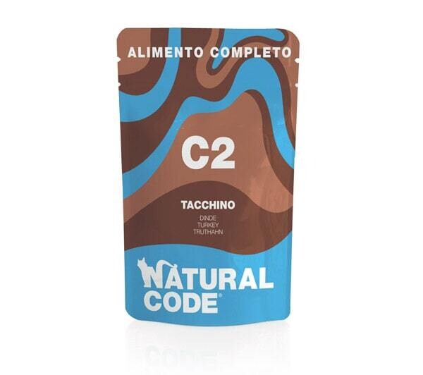 C2 Tacchino Alimento Completo Natural Code gatto 70g