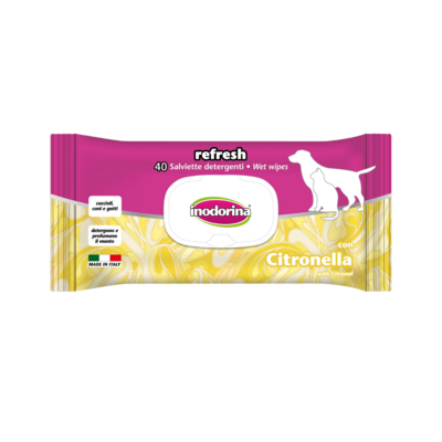Citronella Inodorina Refresh 40 salviette cane gatto