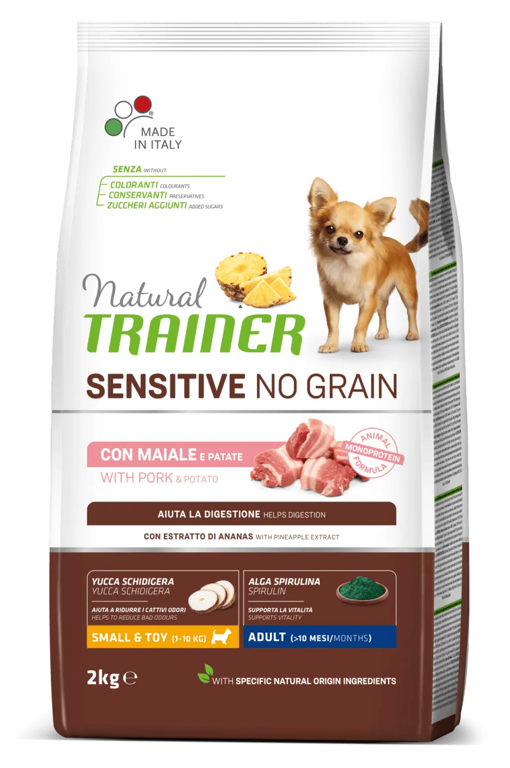 Natural Trainer Maiale No Grain Sensitive Small & Toy 800g
