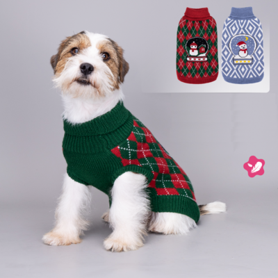 Maglione per cani con stampa natalizia