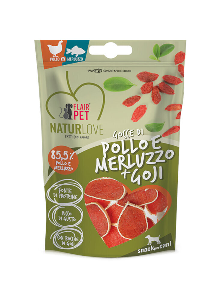 Snack per cani Pollo merluzzo e Goji Flair Pets