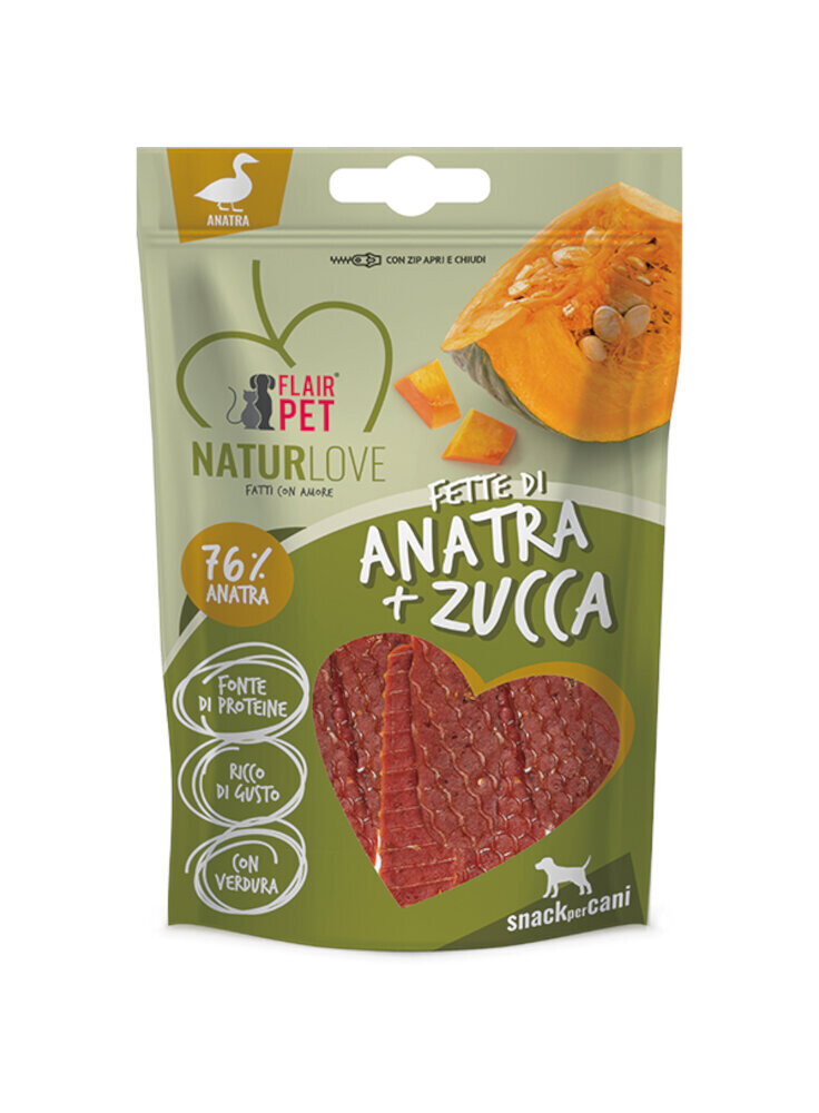 Snack per cani Fette di anatra con zucca Flair Pets