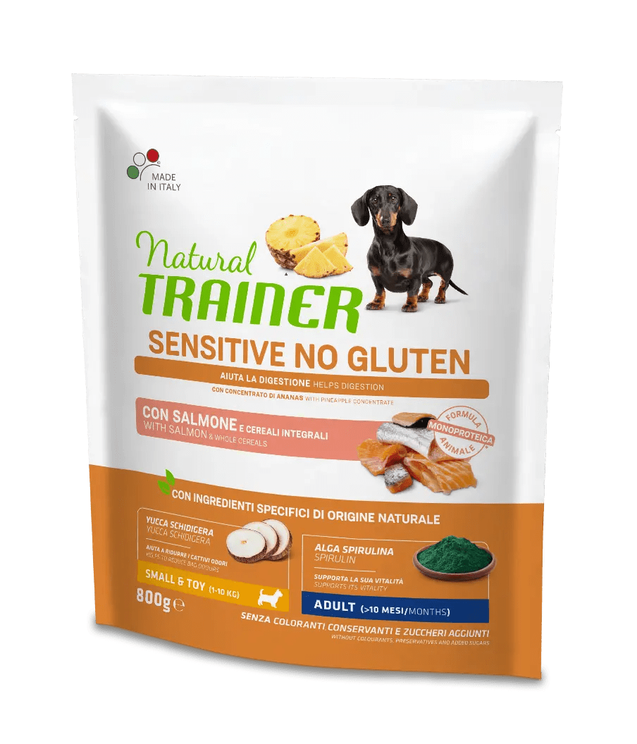 Natural Trainer Sensitive Salmone Small & Toy Cane Adulto 800gr