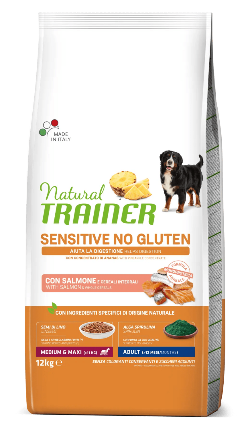 Natural Trainer Salmone Sensitive No Gluten Medium Maxi 12kg