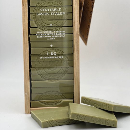 Coffret boîte en bois savon 1 kg