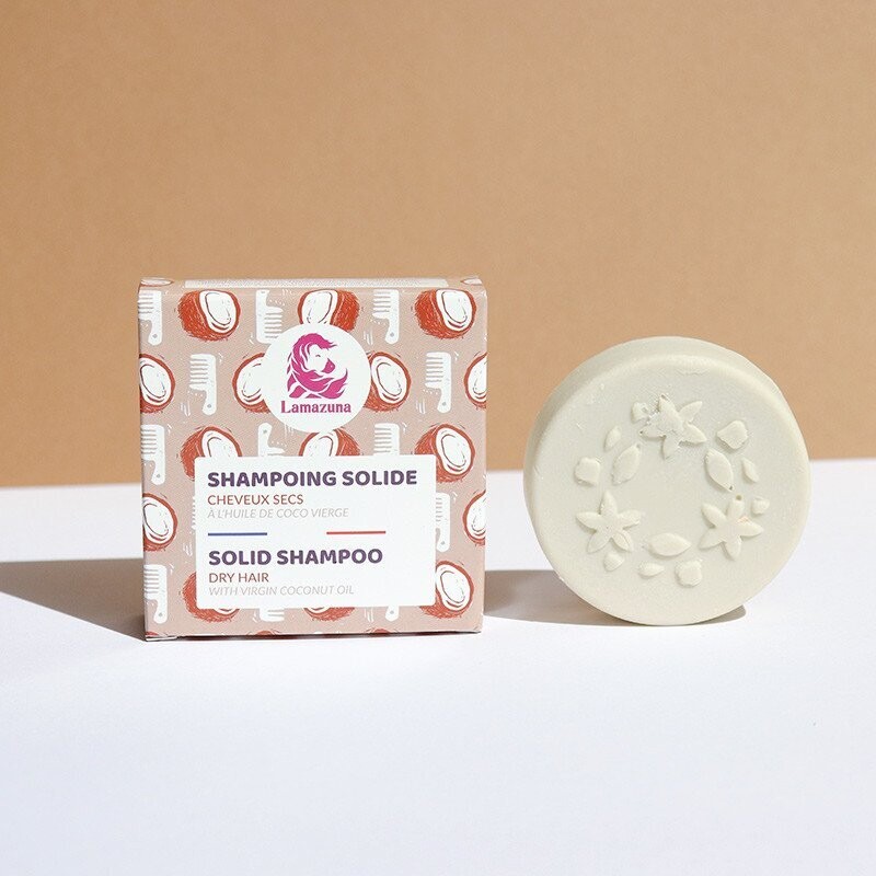 Shampoing solide pour cheveux secs - Huile de coco vierge -  naturel et végane - sans sulfate - 70 g