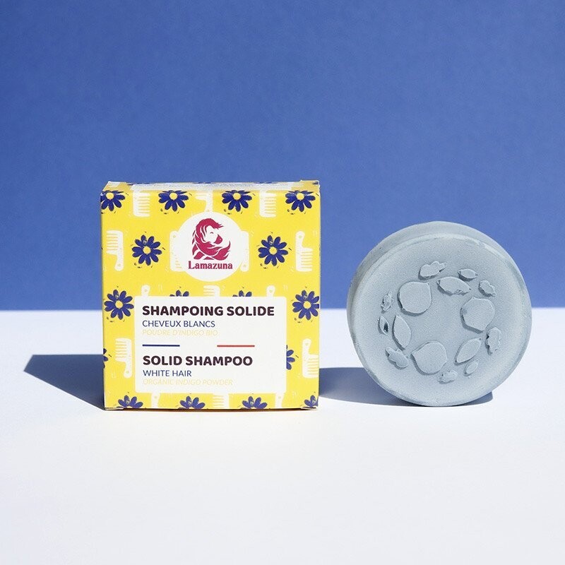 Shampoing solide pour cheveux blancs - Poudre d'indigo bio - naturel et végane - sans sulfate - 70 g